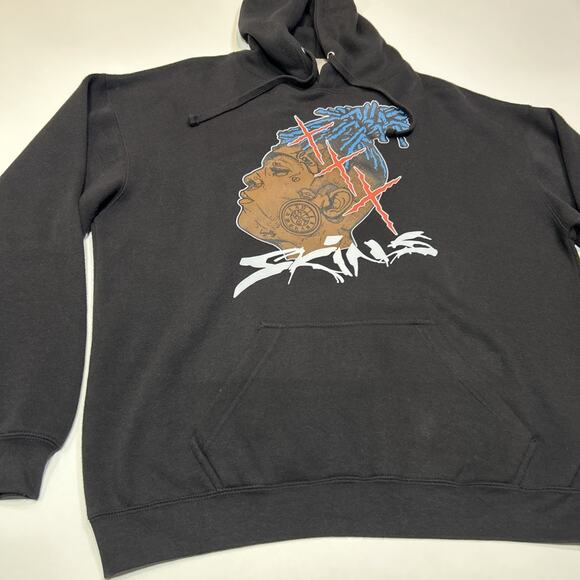 Xxxtentacion Hoodie Mens Size XL Black Skins Sweatshirt Rapper Hip Hop Concert - Picture 7 of 11